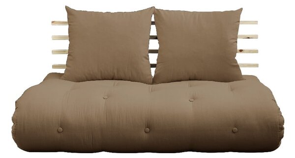 Rozkladacia pohovka s hnedým poťahom Karup Design Shin Sano Natural/Mocca