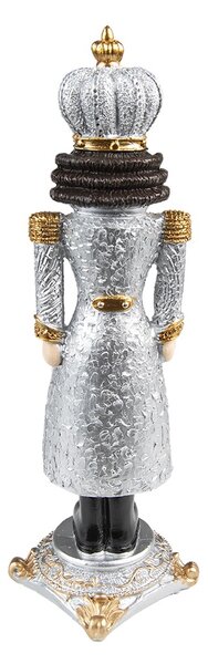 Strieborná vianočná dekorácia Luskáčik - 8*8*24 cm - Clayre & Eef