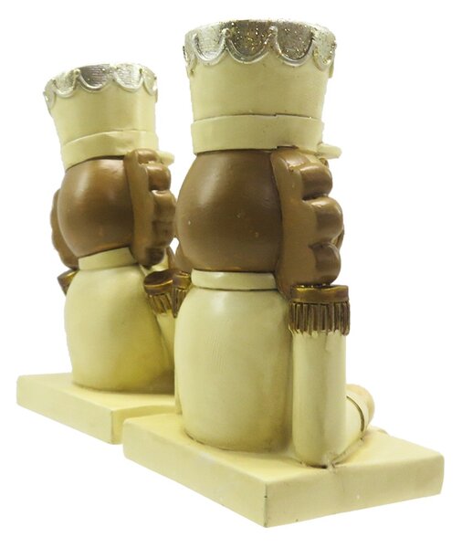 Háčik na vianočnú pančuchu Luskáčik v zlatom - 7*6*12 cm - Clayre & Eef