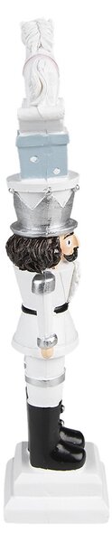 Biela vianočná dekorácia Luskáčik s koníkom - 6*5*23 cm - Clayre & Eef