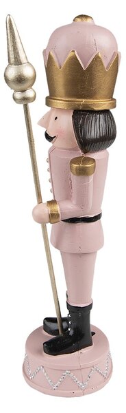 Ružová vianočná dekorácia soška Luskáčik - 5*5*17 cm - Clayre & Eef