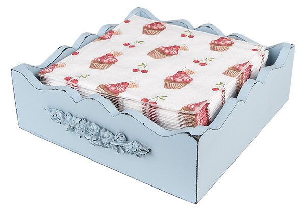 Biele papierové obrúsky s tortičky Cherry Cupcake - 33 * 33 cm (20ks) - Clayre & Eef
