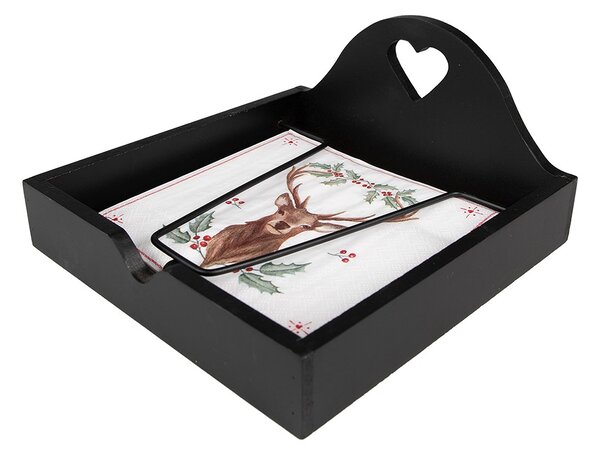 Papierové obrúsky s jeleňom a cezmínou Holly Christmas - 33*33 cm (20ks) - Clayre & Eef