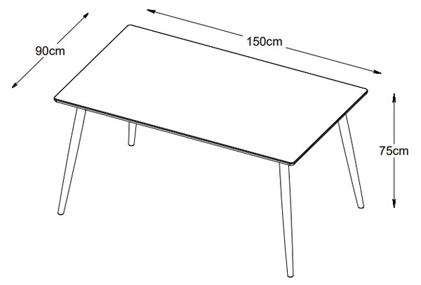 Dizajnový jedálenský stôl Tallys 150 cm dymový dub