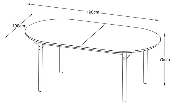 Dizajnový jedálenský stôl Wally 190 - 235cm prírodný dub