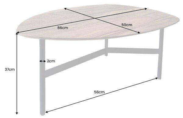 Dizajnový konferenčný stolík Machiko 86 cm Sheesham