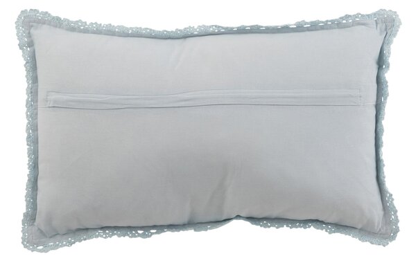 Pomněnkový bavlnený vankúš s čipkou Lace blue - 50*10*30cm - J-Line by Jolipa