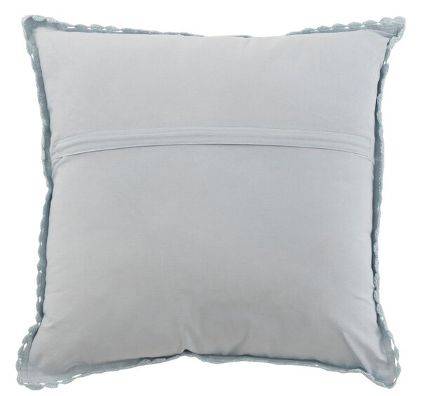 Pomněnkový bavlnený vankúš s čipkou Lace blue - 42*12*42cm - J-Line by Jolipa