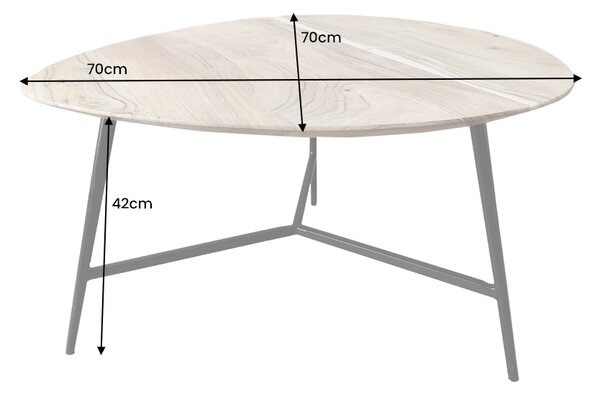 Dizajnový konferenčný stolík Machiko 70 cm akácia