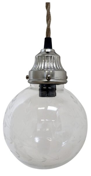 Závesné ručne vyrobené svetlo so sklenenou guľou Sione - Ø 14cm/ E14 / 40W - Chic Antique