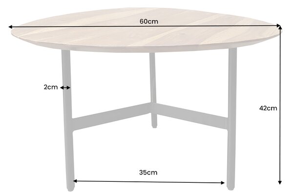 Dizajnový konferenčný stolík Machiko 60 cm Sheesham
