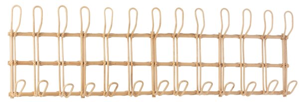 Prírodný ratanový nástenný vešiak s 12-timi háčikmi Ellen - 110*29cm - J-Line by Jolipa