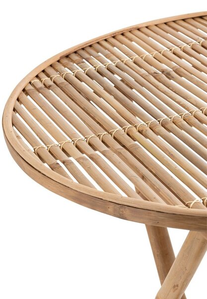 Prírodný bambusový kulatý skládací odkladací stolík Bamboo Pliable - Ø 90*76cm - J-Line by Jolipa