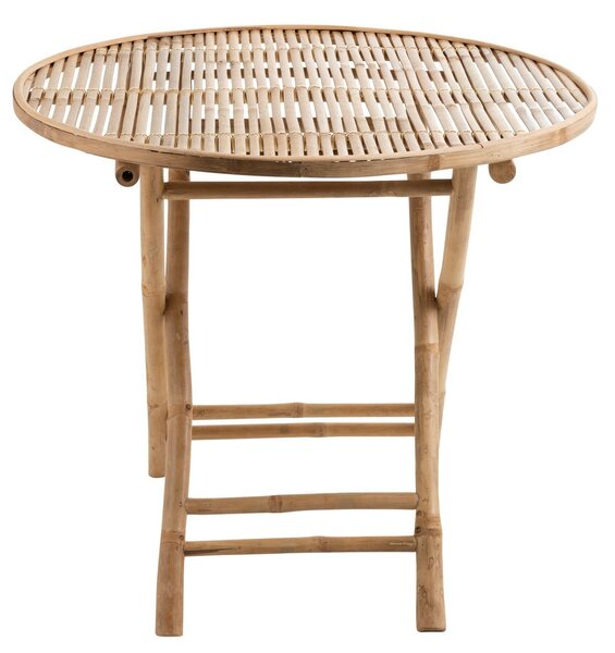 Prírodný bambusový kulatý skládací odkladací stolík Bamboo Pliable - Ø 90*76cm - J-Line by Jolipa