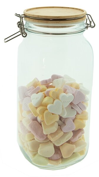 Sklenená dóza s bambusovým vekom - Ø11*25 cm / 2.1l - Clayre & Eef