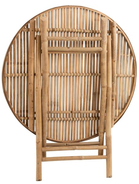Prírodný bambusový kulatý skládací odkladací stolík Bamboo Pliable - Ø 90*76cm - J-Line by Jolipa