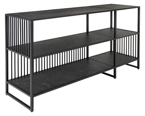 Dizajnový regál Haines 120 cm vzor antracitový mramor
