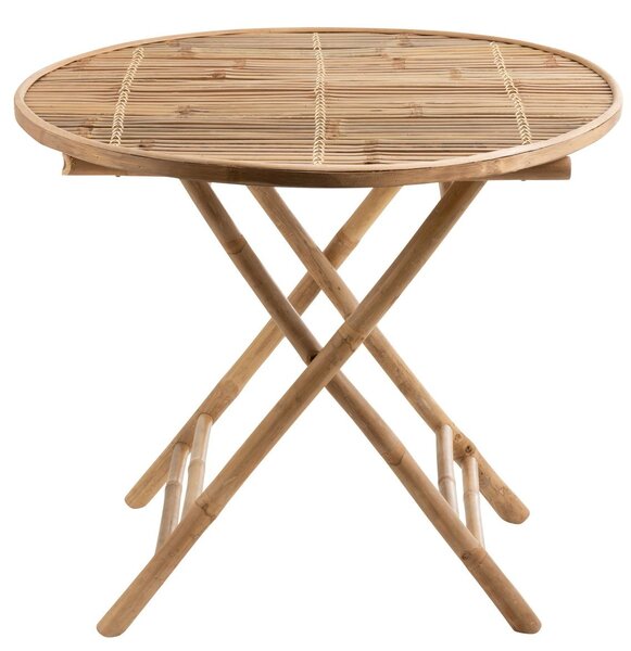 Prírodný bambusový kulatý skládací odkladací stolík Bamboo Pliable - Ø 90*76cm - J-Line by Jolipa