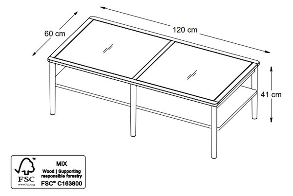Dizajnový konferenčný stolík Dallan 120 cm prírodný dub