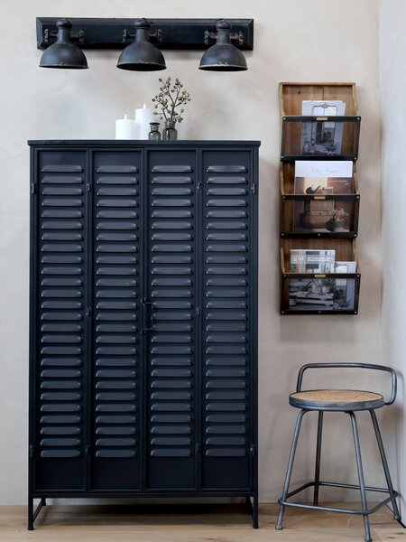 Industriálne čierne antik kovové nástenné svetlo Fact ceiling - 85*19*30cm / E14 - Chic Antique