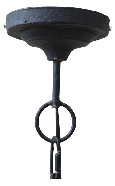 Industriálne čierne antik kovové závesné svetlo Fact ceiling - Ø32*55-72 cm - Chic Antique