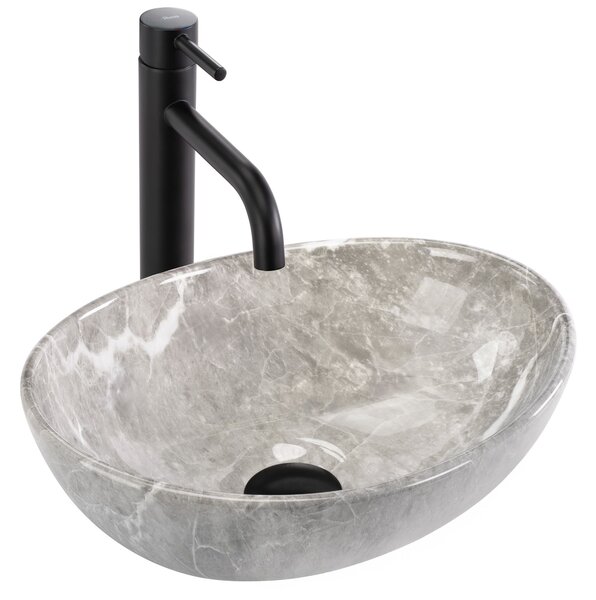 Rea Sofia Mini, umývadlo na dosku 350x260x125 mm, imitácia kameňa - šedá Grigio, REA-U9237