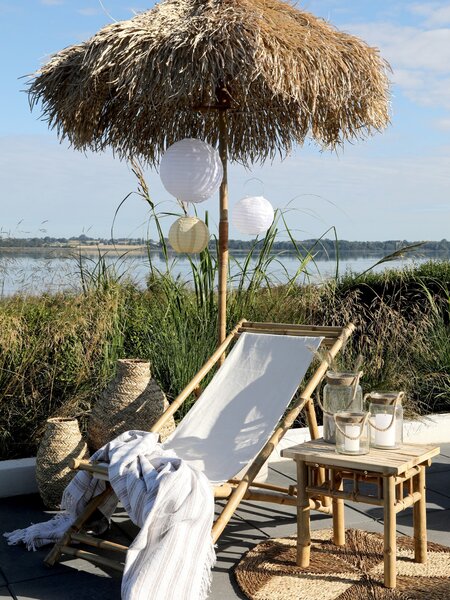 Bambusový slnečník so strechou z listov Parasol Bamboo - ∅ 160*240 cm - Chic Antique