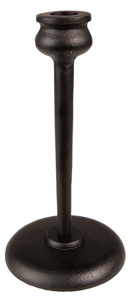 Čierny kovový svietnik na úzku sviečku Pióne - Ø 10*21 cm - Clayre & Eef