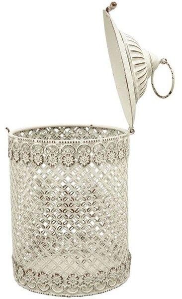 Béžová antik kovová lampáš ClairBlanc - 12*12*16cm - Exner