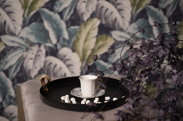 Biela porcelánová šálka s farebným tanierikom - Ø 12*7 / 95 ml - Clayre & Eef