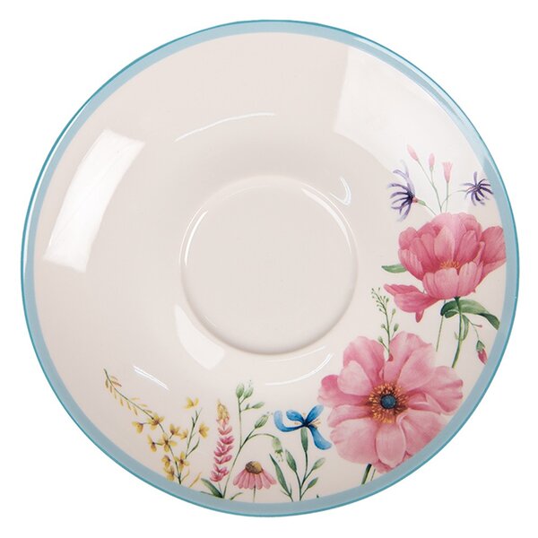 Porcelánová šálka s tanierikom Meadow - 12*8*10 cm / Ø15*2 cm / 230 ml - Clayre & Eef