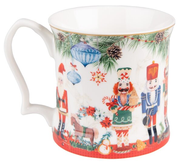 Porcelánový vianočný hrnček s Luskáčikmi - 13*9*9 cm / 414 ml - Clayre & Eef