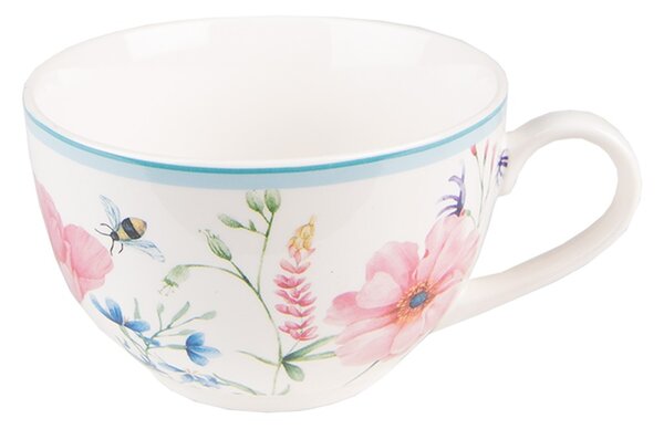 Porcelánová šálka s tanierikom Meadow - 12*8*10 cm / Ø15*2 cm / 230 ml - Clayre & Eef