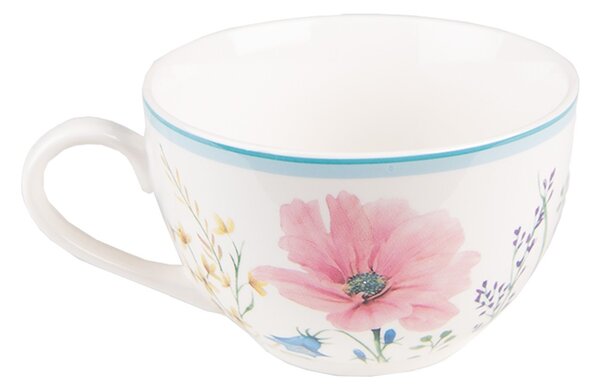 Porcelánová šálka s tanierikom Meadow - 12*8*10 cm / Ø15*2 cm / 230 ml - Clayre & Eef
