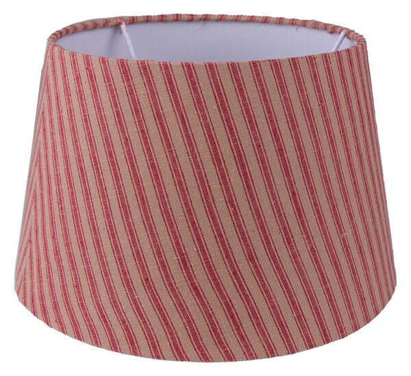 Béžovo-červené pruhované látkové tienidlo - Ø 26*16 cm / E27 - Clayre & Eef
