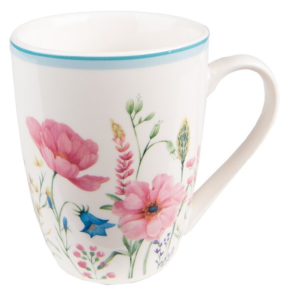Farebný hrnček s kvetmi Meadow - 12*8*10 cm / 356 ml - Clayre & Eef