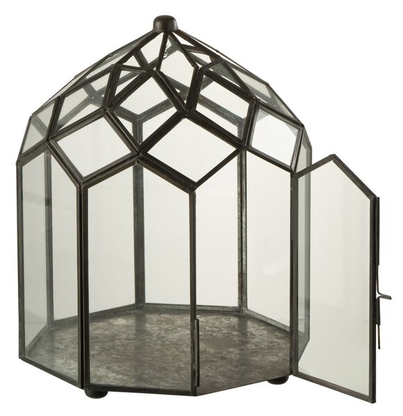Čierny kovový domáci skleník Terrarium - 23*23*30cm - J-Line by Jolipa