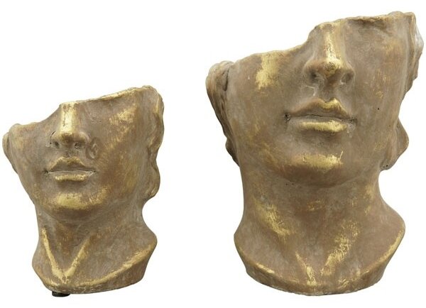 Bronzovo - hnědý antik květináč dívka Bronie - 15*15*18 cm - Exner