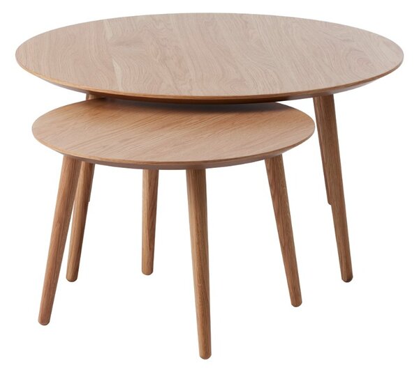 Sada konferenčných stolíkov Paricia 88 cm prírodný dub