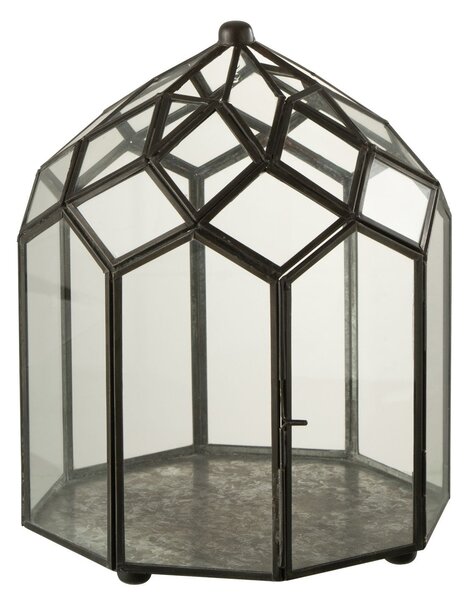Čierny kovový domáci skleník Terrarium - 23*23*30cm - J-Line by Jolipa