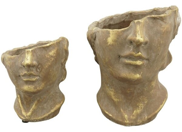 Bronzovo - hnědý antik květináč dívka Bronie - 15*15*18 cm - Exner