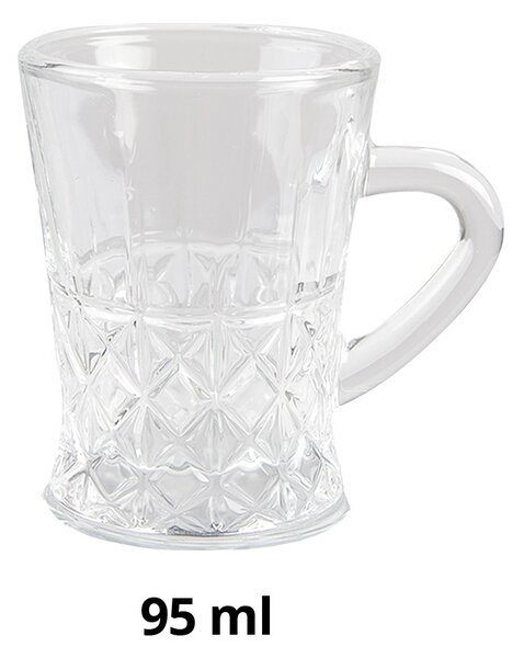 Transparentný sklenený hrnček na nápoj - 6*8*8 cm / 95 ml - Clayre & Eef