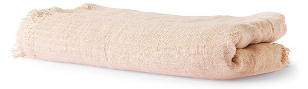Lososový ľanový obrus so jemnými strapcami Chavier - 140*220cm - HKLIVING