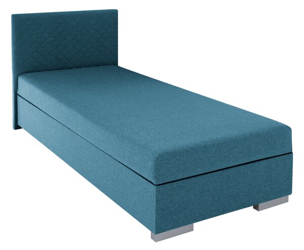 KONDELA Boxspringová posteľ, jednolôžko, azúrová, 90x200, univerzálna, ADARA