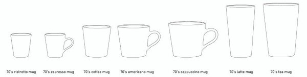 Žlto-hnedý retro hrnček na kávu Coffee 70s Solar - Ø7,5*8cm / 180ml - HKLIVING