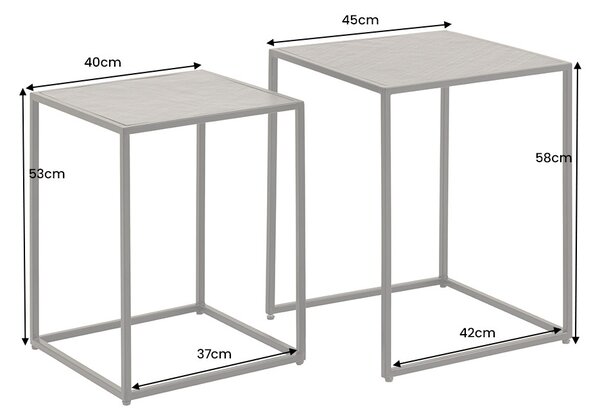 Sada konferenčných stolíkov Quillon 45 cm čierna