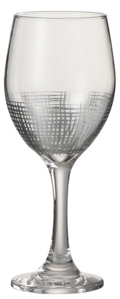 Pohárik na víno so striebornou mriežkou Silver Glass - Ø 8*21 cm - J-Line by Jolipa