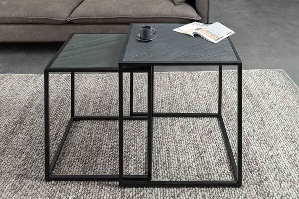 Sada konferenčných stolíkov Quillon 45 cm čierna