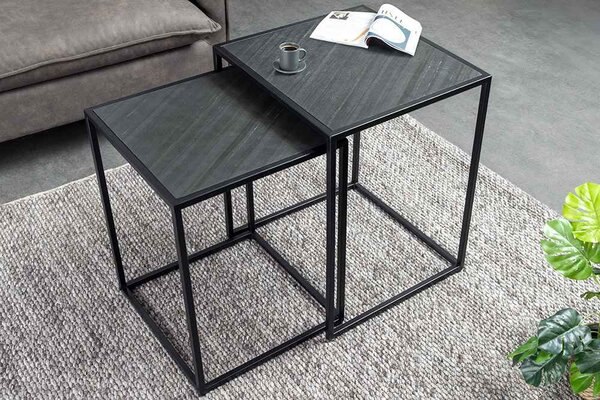 Sada konferenčných stolíkov Quillon 45 cm čierna