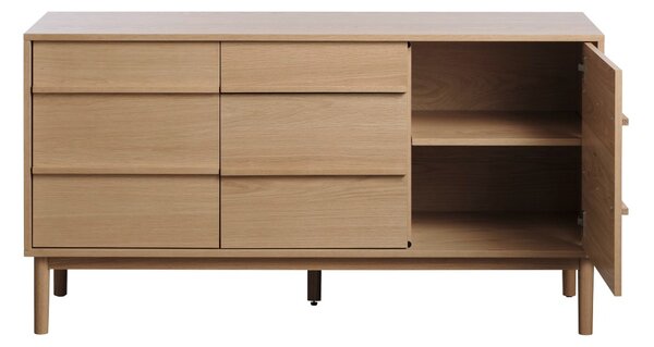 Dizajnová komoda Zayleigh 140 cm vzor dub
